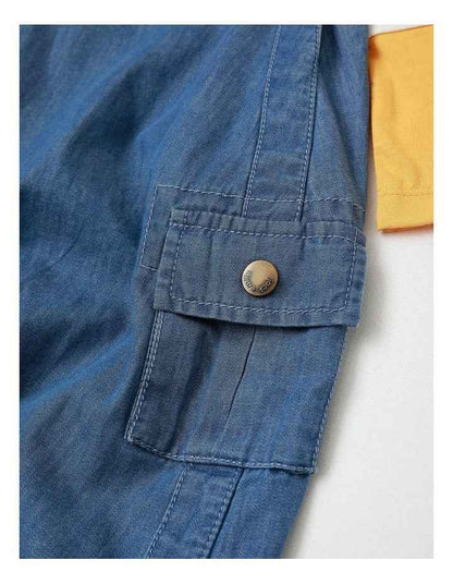 Clay Denim Overall & Restro Sport Tee Set in Multi