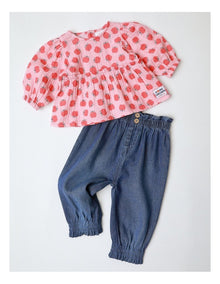 Scout Apple Top & Bottom Set in Blue
