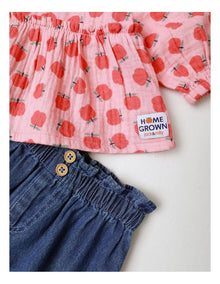 Scout Apple Top & Bottom Set in Blue