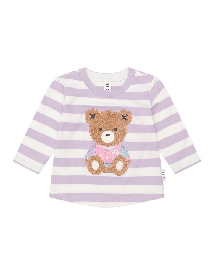College Hux Orchid Stripe Top in Purple