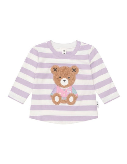 College Hux Orchid Stripe Top in Purple