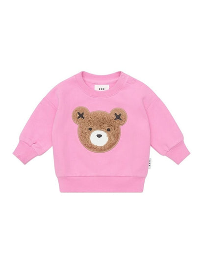 Fuschia Furry Huxbear Sweatshirt in Pink
