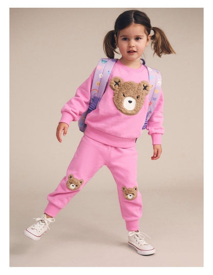 Fuschia Furry Huxbear Sweatshirt in Pink