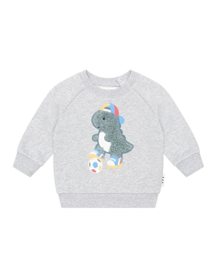 Soccersaurus Sweatshirt in Grey Marle