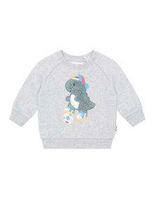 Soccersaurus Sweatshirt in Grey Marle