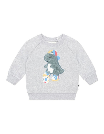 Soccersaurus Sweatshirt in Grey Marle