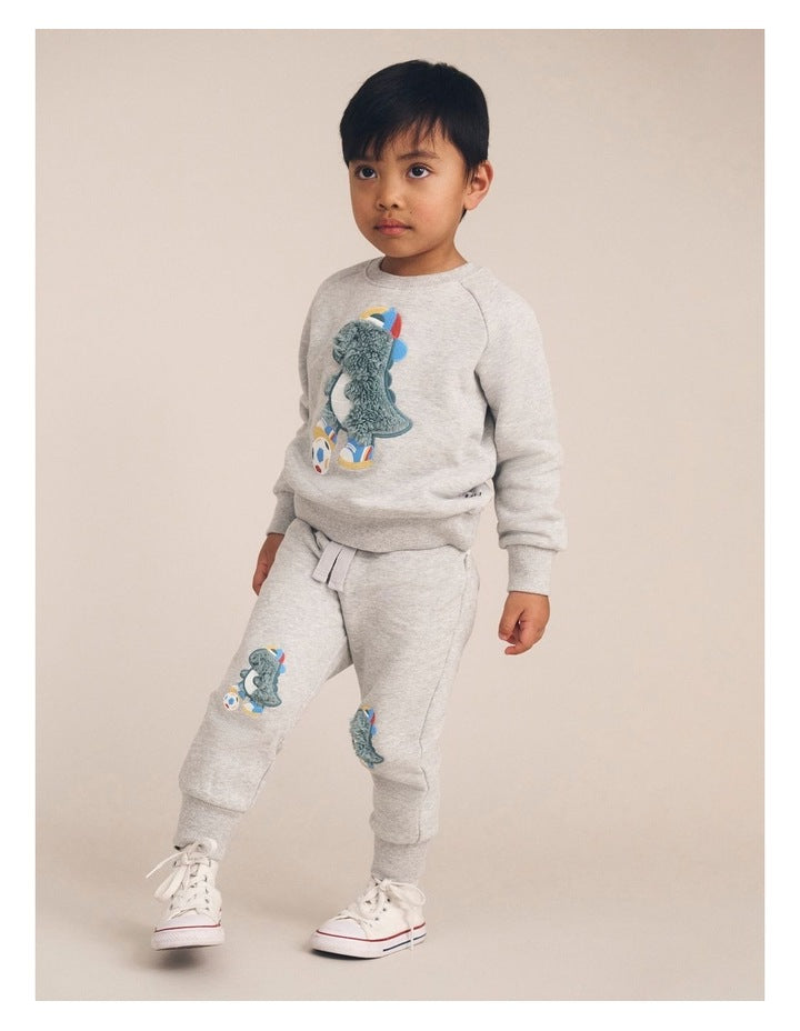 Soccersaurus Sweatshirt in Grey Marle