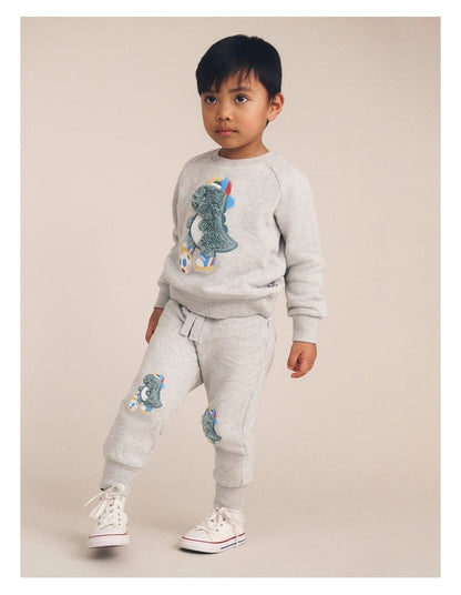 Soccersaurus Sweatshirt in Grey Marle