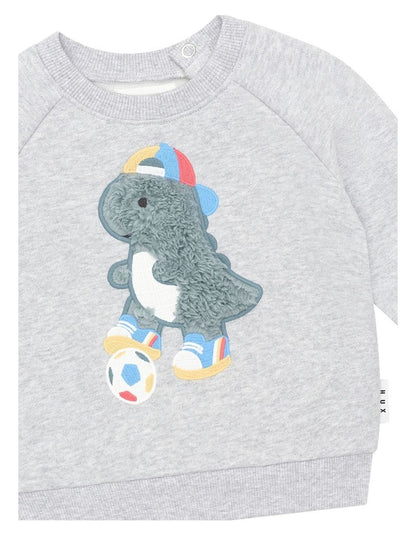Soccersaurus Sweatshirt in Grey Marle