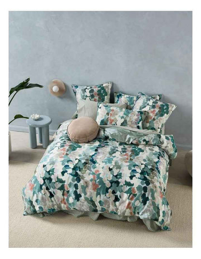 Harriet Quilt Cover Set in Seafoam