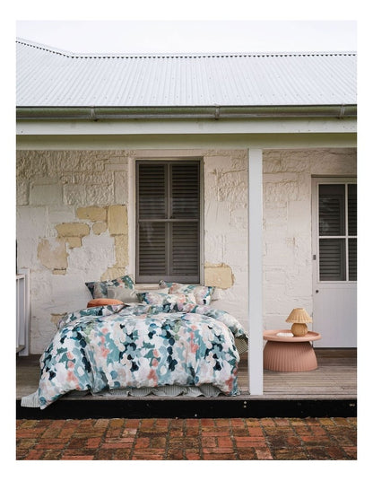 Harriet Quilt Cover Set in Seafoam