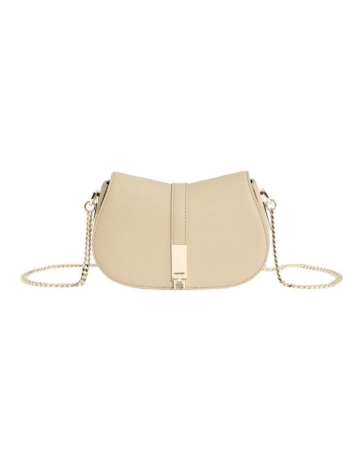 Heritage Chain Crossbody Bag in Beige