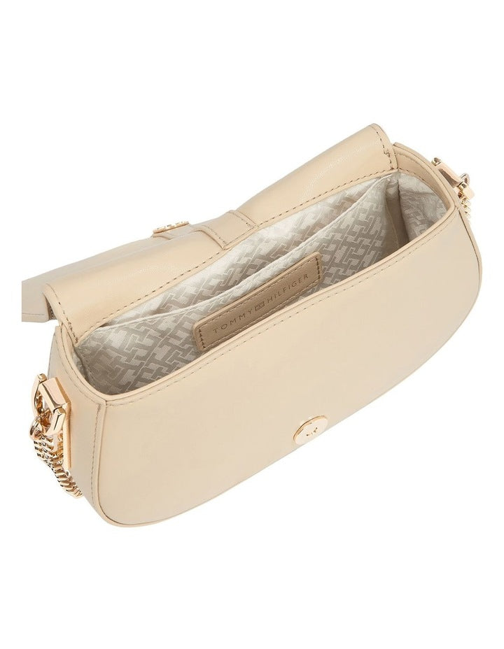 Heritage Chain Crossbody Bag in Beige