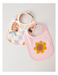 2 Pack Daisy Boucle Bib in Pink