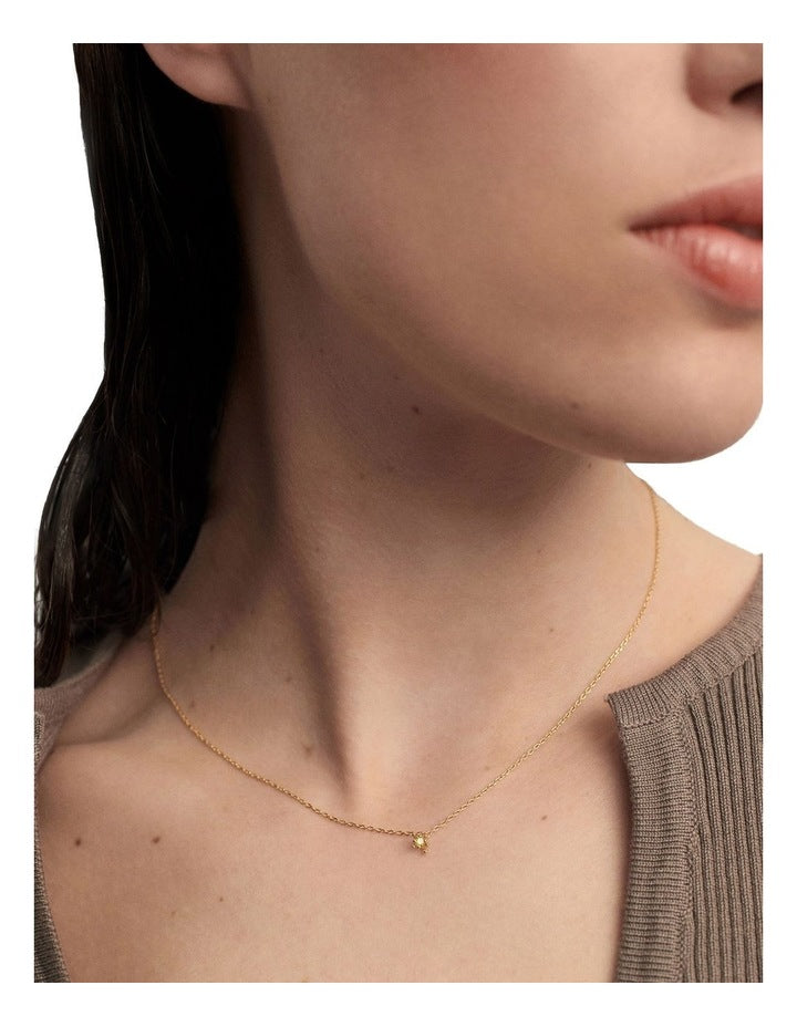 Green Fleur Necklace in Gold