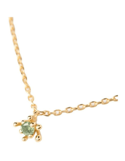 Green Fleur Necklace in Gold