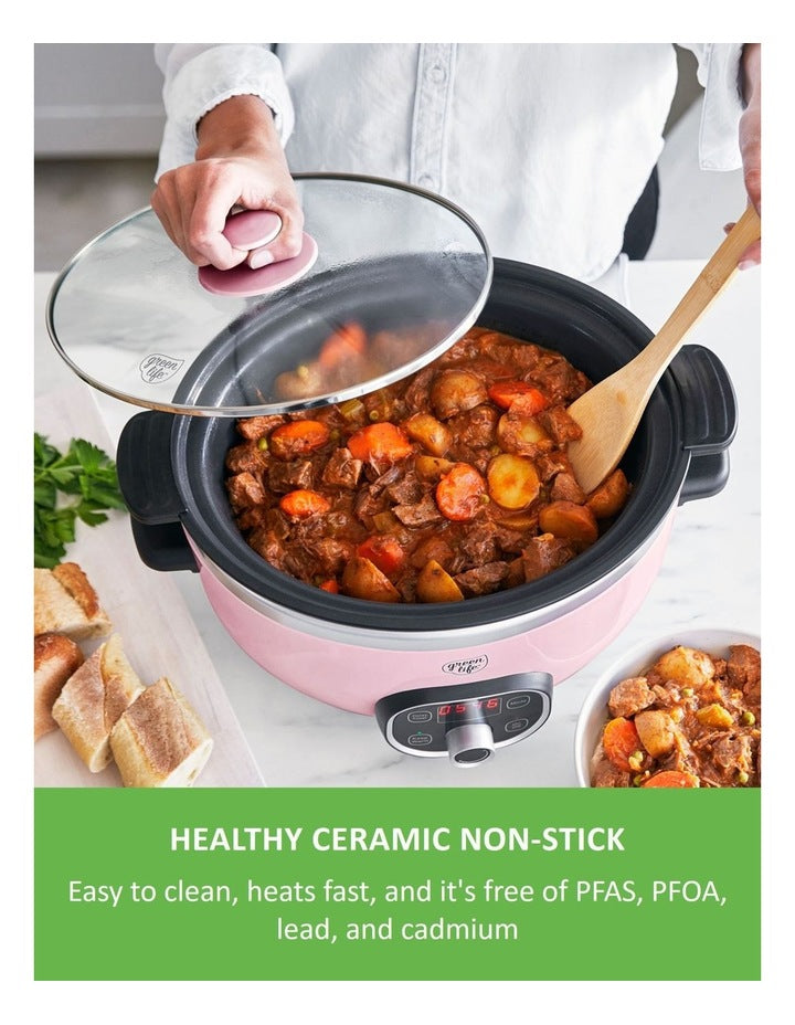 Healthy Cook Duo Slow Cooker in Pink