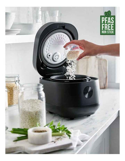 Rice Cooker 2L/8 cups PFAS-free ceramic non-stick in Black