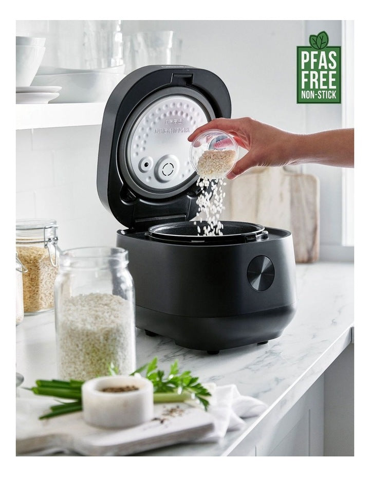 Rice Cooker 2L/8 cups PFAS-free ceramic non-stick in Black