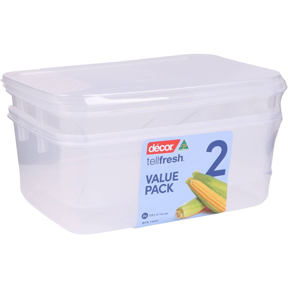 Decor Tellfresh Container Set Oblong 3L x 2 pack