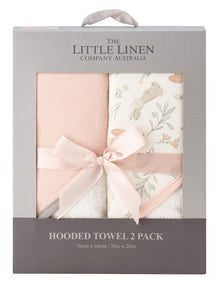 Harvest Bunny Hooded Towel 2 Pack in Pink