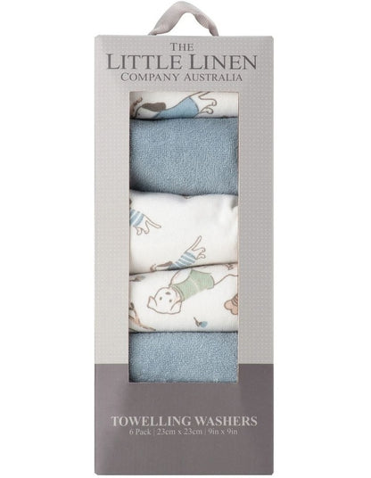 Towelling Barklife Dog Wash Cloth 6 Pack in Blue