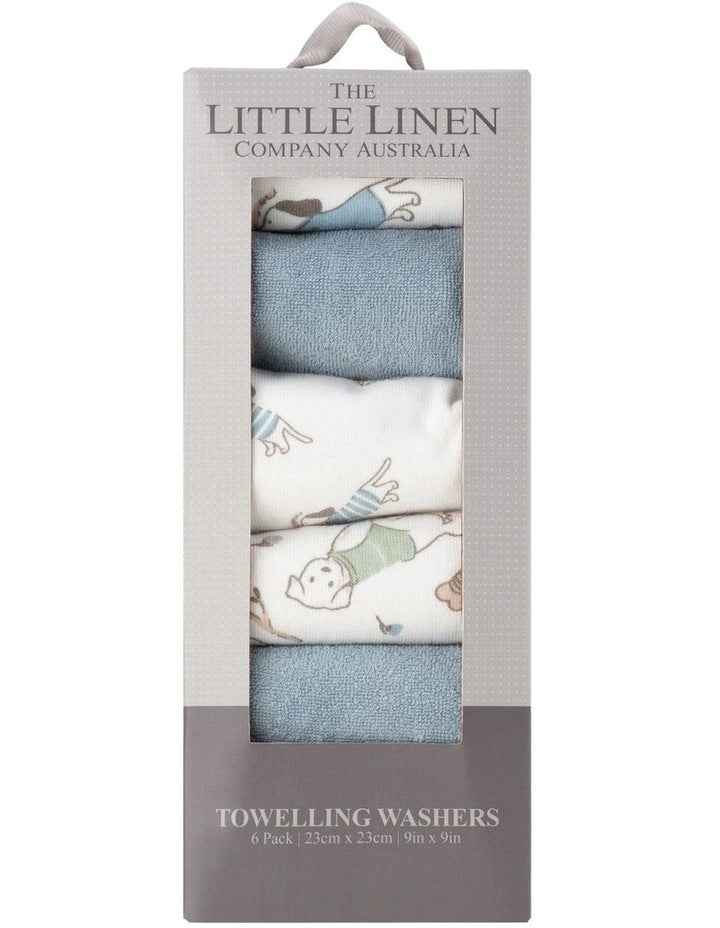 Towelling Barklife Dog Wash Cloth 6 Pack in Blue