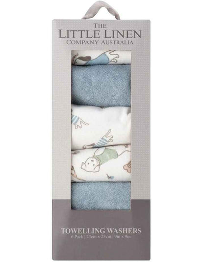 Towelling Barklife Dog Wash Cloth 6 Pack in Blue