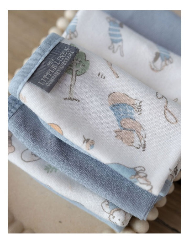 Towelling Barklife Dog Wash Cloth 6 Pack in Blue