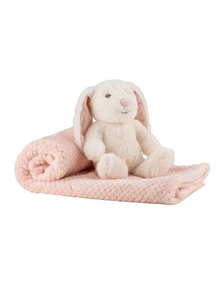 Harvest Bunny Plush Toy & Blanket in Pink