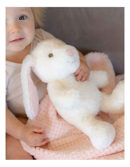 Harvest Bunny Plush Toy & Blanket in Pink