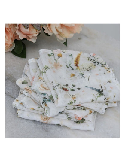 Peonies Bamboo Muslin Wash Cloths 6 Pack in Multi