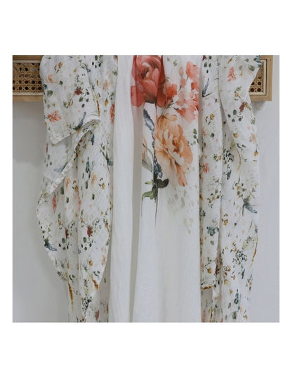 Peonies Bamboo Muslin Wraps 3 Pack in Multi