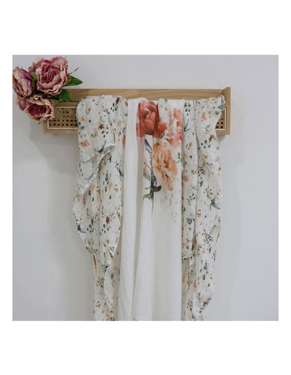 Peonies Bamboo Muslin Wraps 3 Pack in Multi