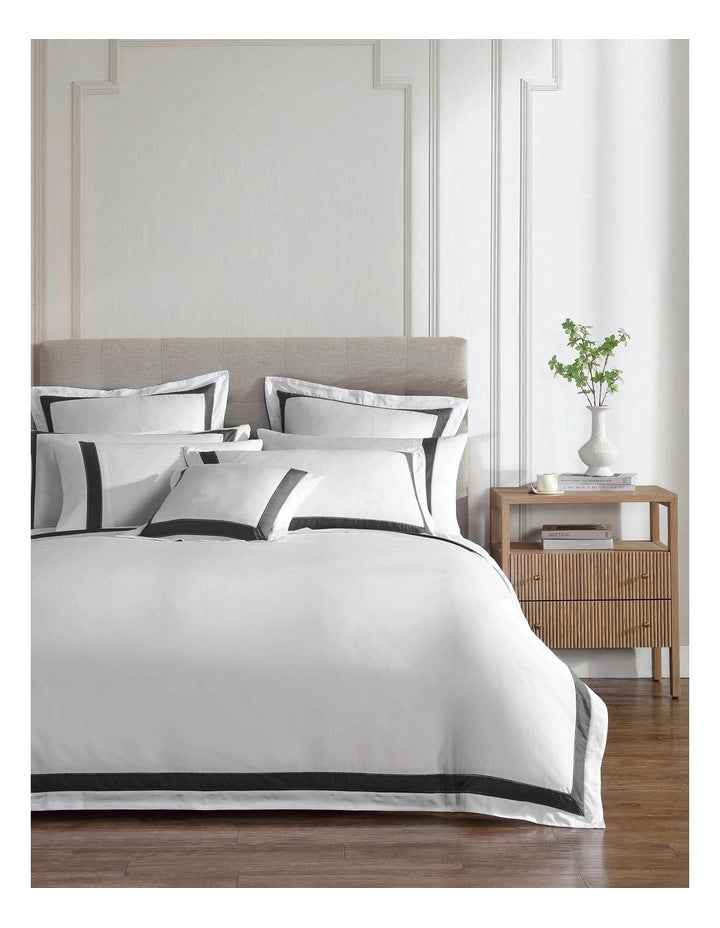Bentley Quilt Cover Set in White/Grey