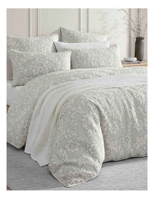 Fleur Quilt Cover Set in Ivory/Ink