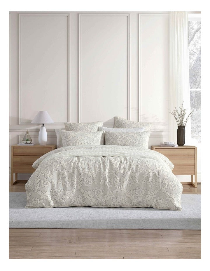 Fleur Quilt Cover Set in Ivory/Ink