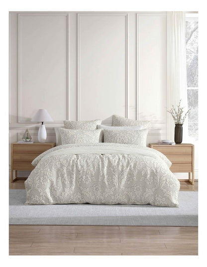 Fleur Quilt Cover Set in Ivory/Ink