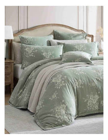 Maisey Quilt Cover Set in Moss