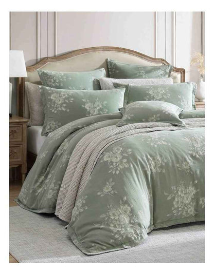 Maisey Quilt Cover Set in Moss