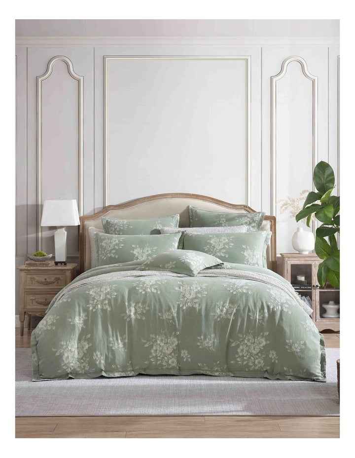 Maisey Quilt Cover Set in Moss