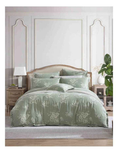 Maisey Quilt Cover Set in Moss