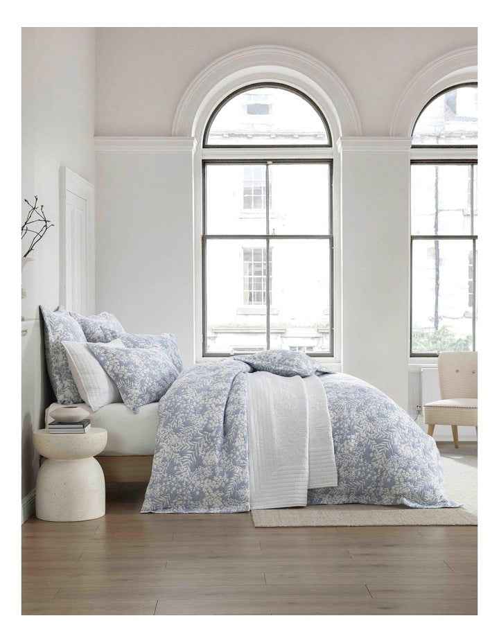 Quinn Quilt Cover Set in Blue