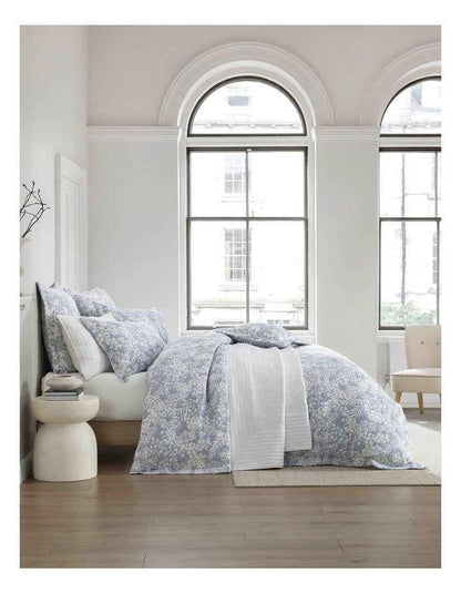 Quinn Quilt Cover Set in Blue