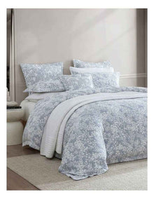 Quinn Quilt Cover Set in Blue