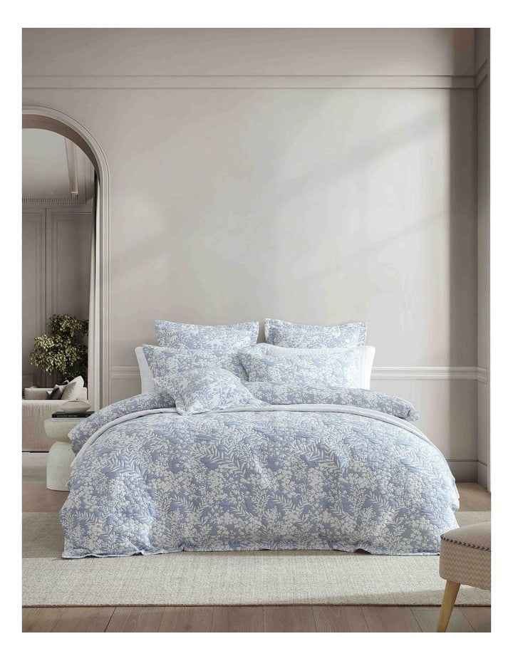 Quinn Quilt Cover Set in Blue