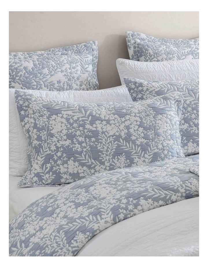 Quinn Quilt Cover Set in Blue