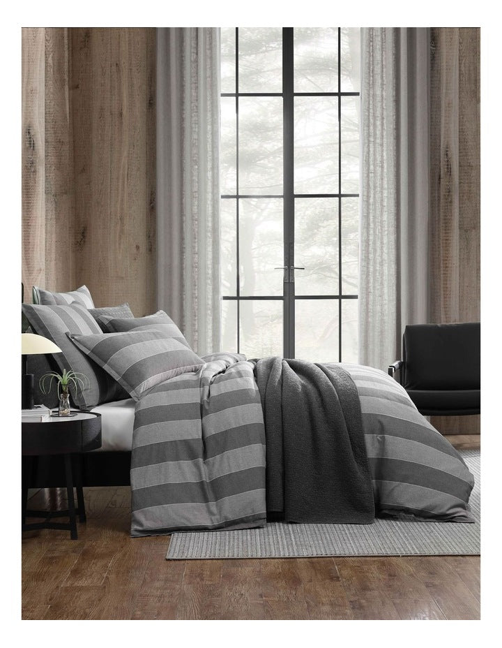 Thatcher Quilt Cover Set in Grey