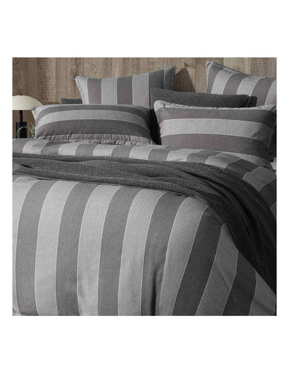 Thatcher Quilt Cover Set in Grey