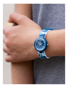 Plastic And Silicone Watch in Blue